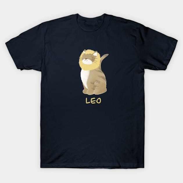 Leo cat zodiac sign T-Shirt by AbbyCatAtelier